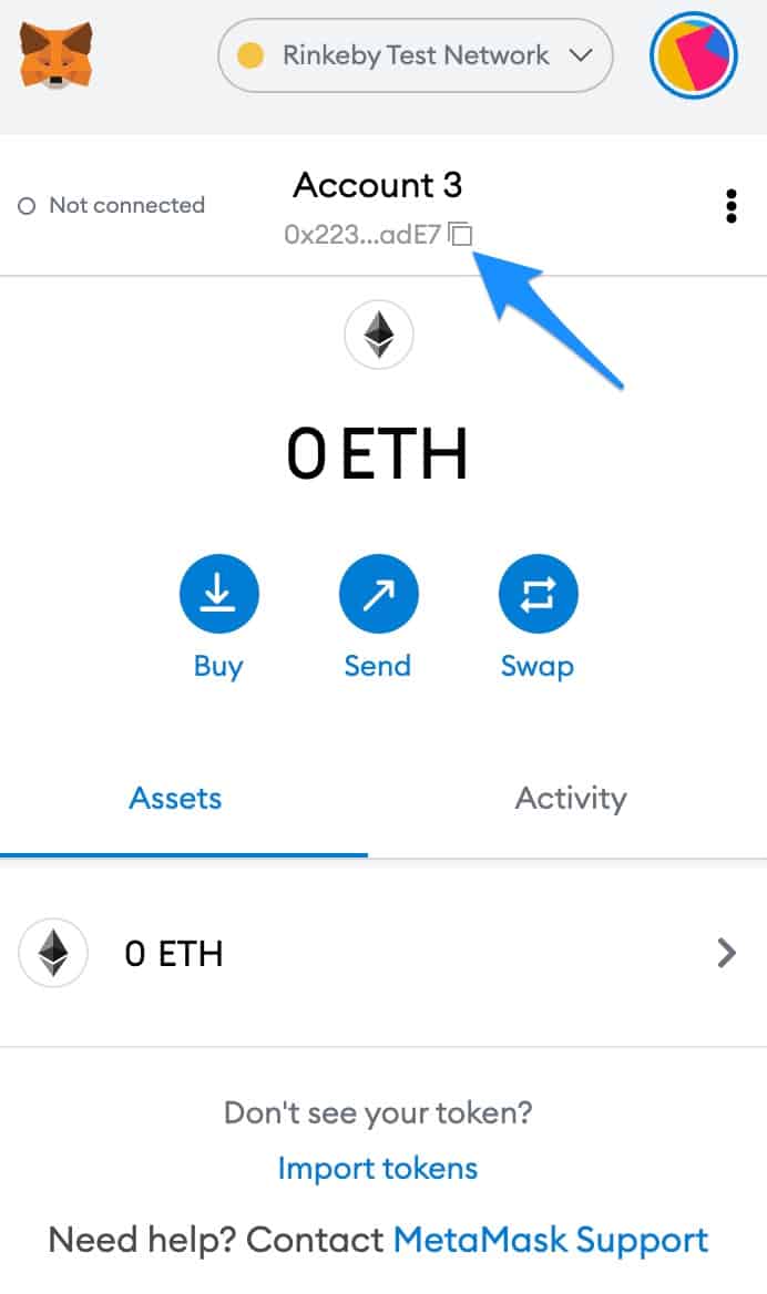 trasnfer eth on metamask to rinkeby network